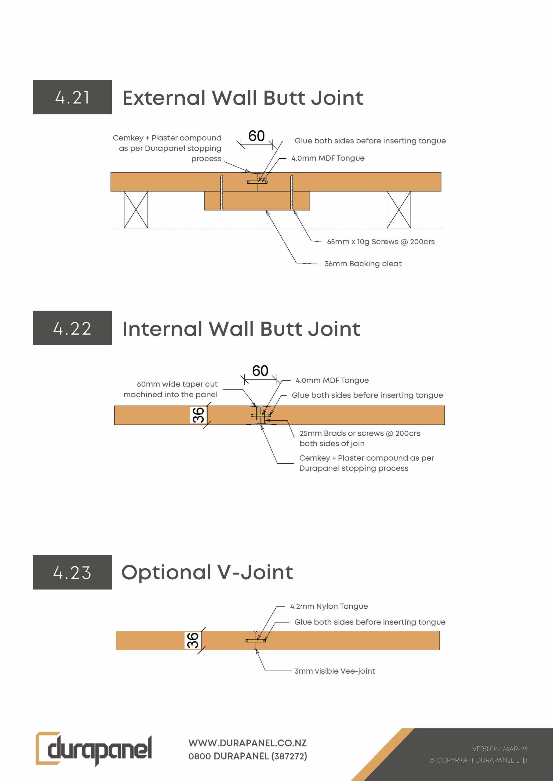 Wall Butt Joint Details